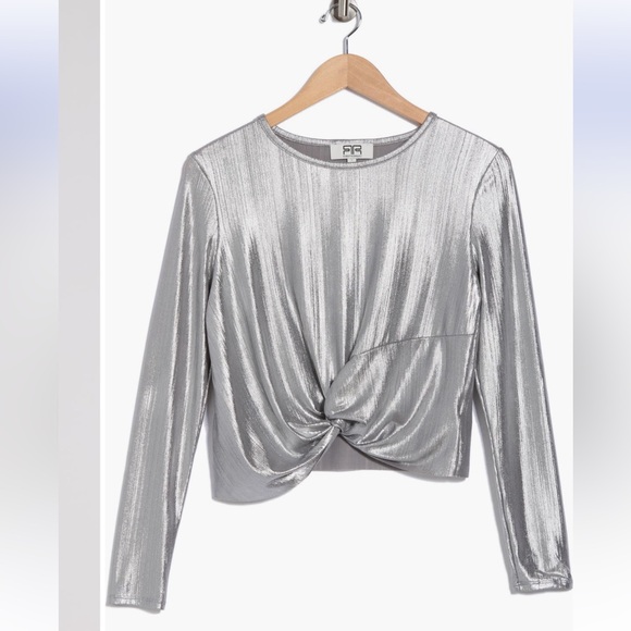 Robert Rodriguez Shimmering Silver Twist Blouse - Picture 3 of 6